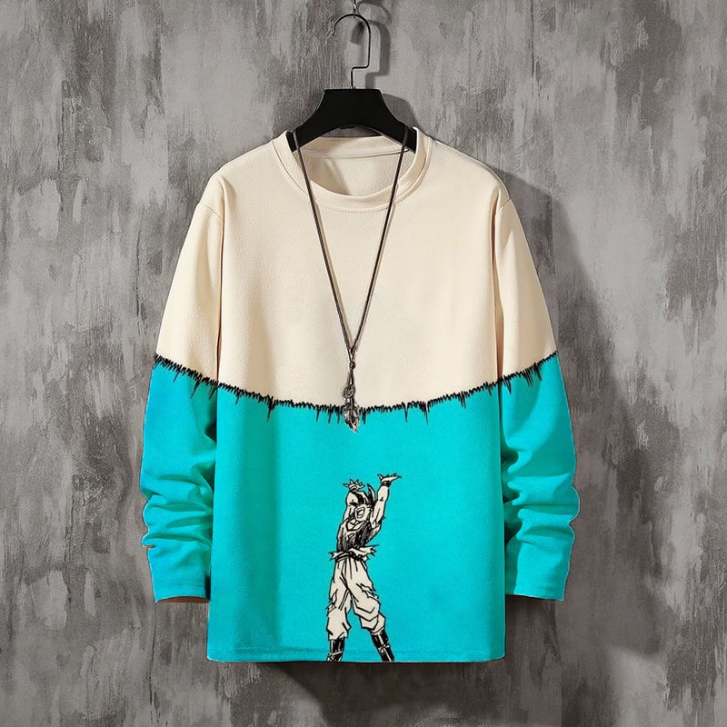 Men's Retro Printed Crew Neck Sweatshirt