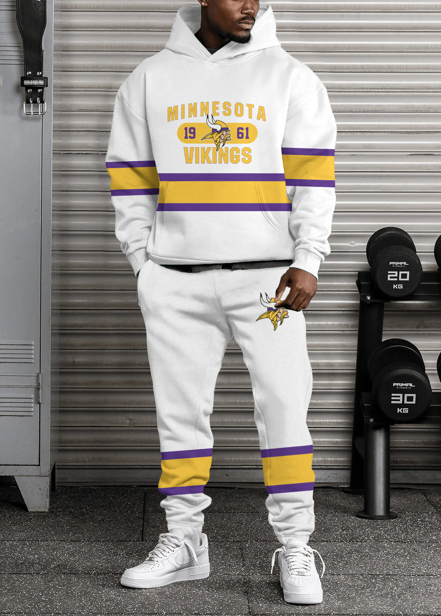 Minnesota Vikings 3D Printed Pullover Hoodie And Sweatpant 2pcs Tracksuits