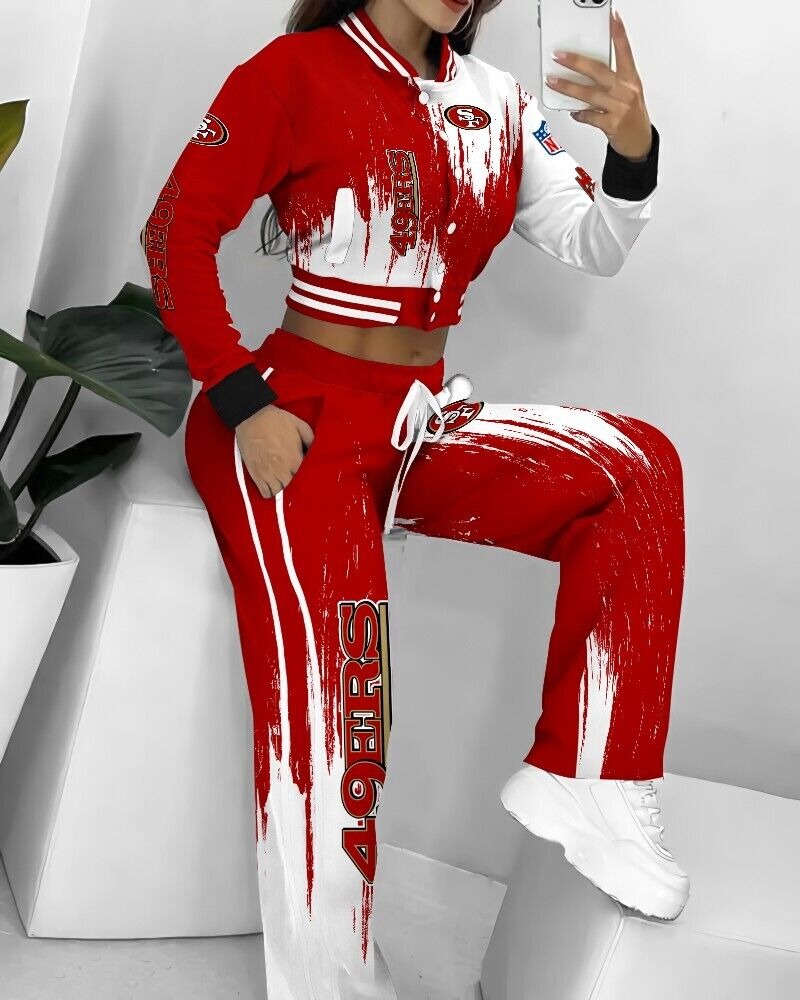 San Francisco 49ers  3D Printed Varsity Jacket Set