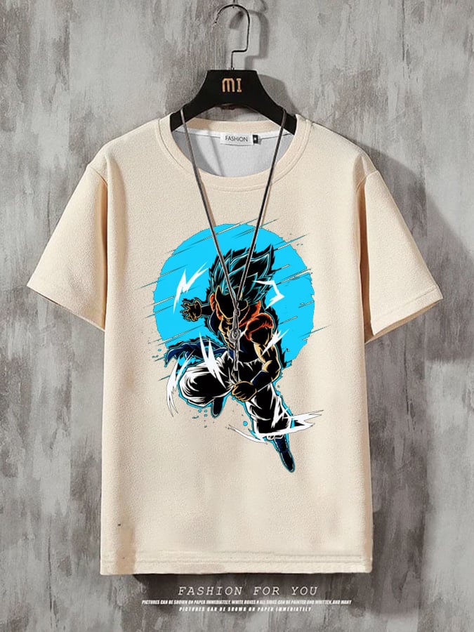 Men's Fashion Casual Gradient Anime Print T-shirt