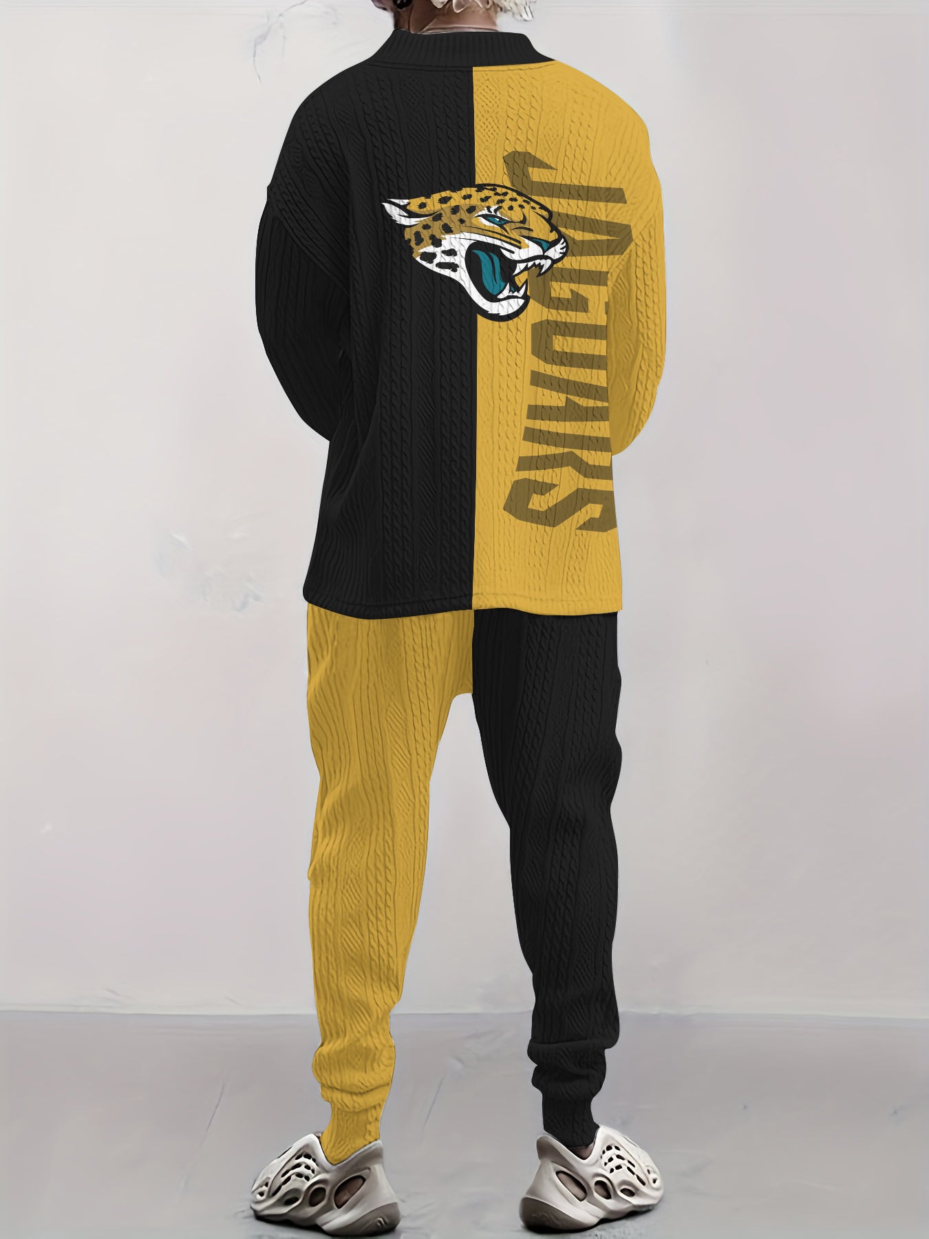 Jacksonville Jaguars  Classic All-Season Long Sleeve V-Neck Pullover Sweater