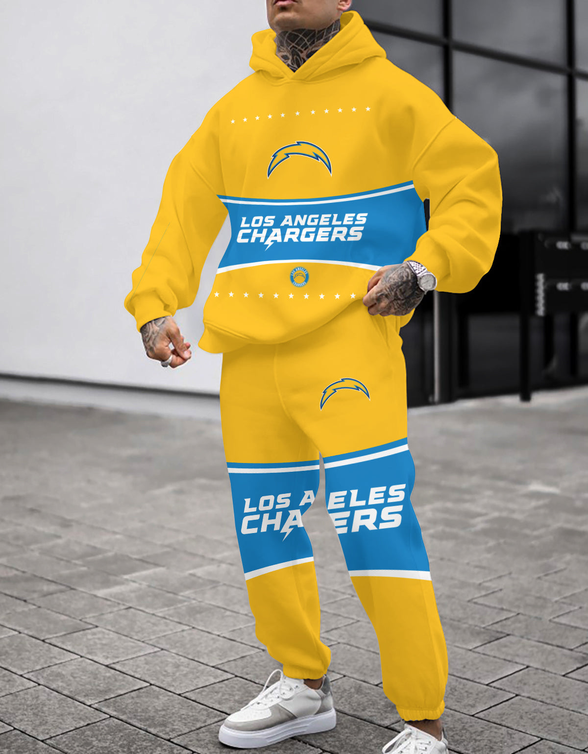 Los Angeles Chargers 3D Printed Pullover Hoodie And Sweatpant 2pcs Tracksuits