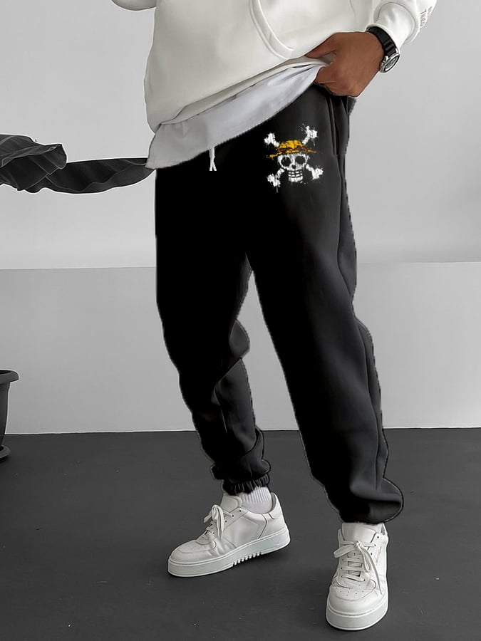 Men's Fashion   Elastic Waist Tie-Up Sweatpants