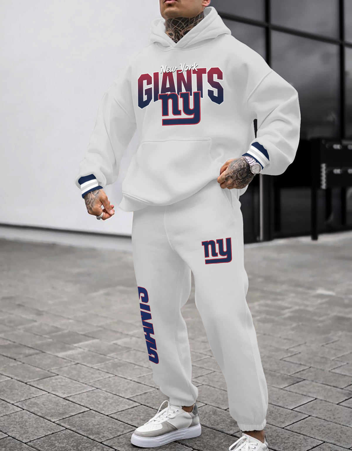New York Giants 3D Printed Pullover Hoodie And Sweatpant 2pcs Tracksuits
