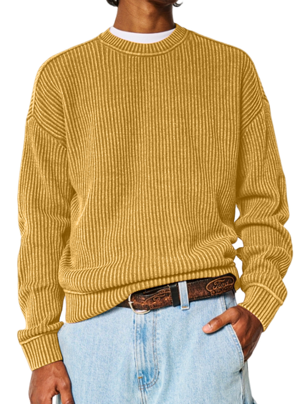 Men's Everyday Solid Color Crew Neck Sweater