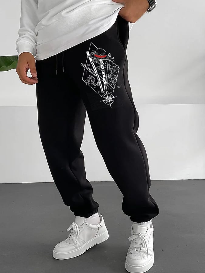 Men's Fashionable Three-Flow Printed Casual Pants