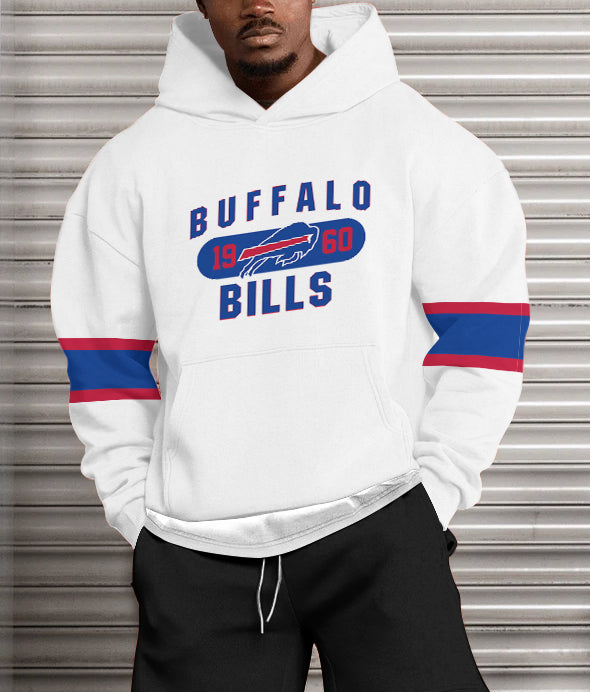 Buffalo Bills Printed Hooded Pocket Pullover Hoodie
