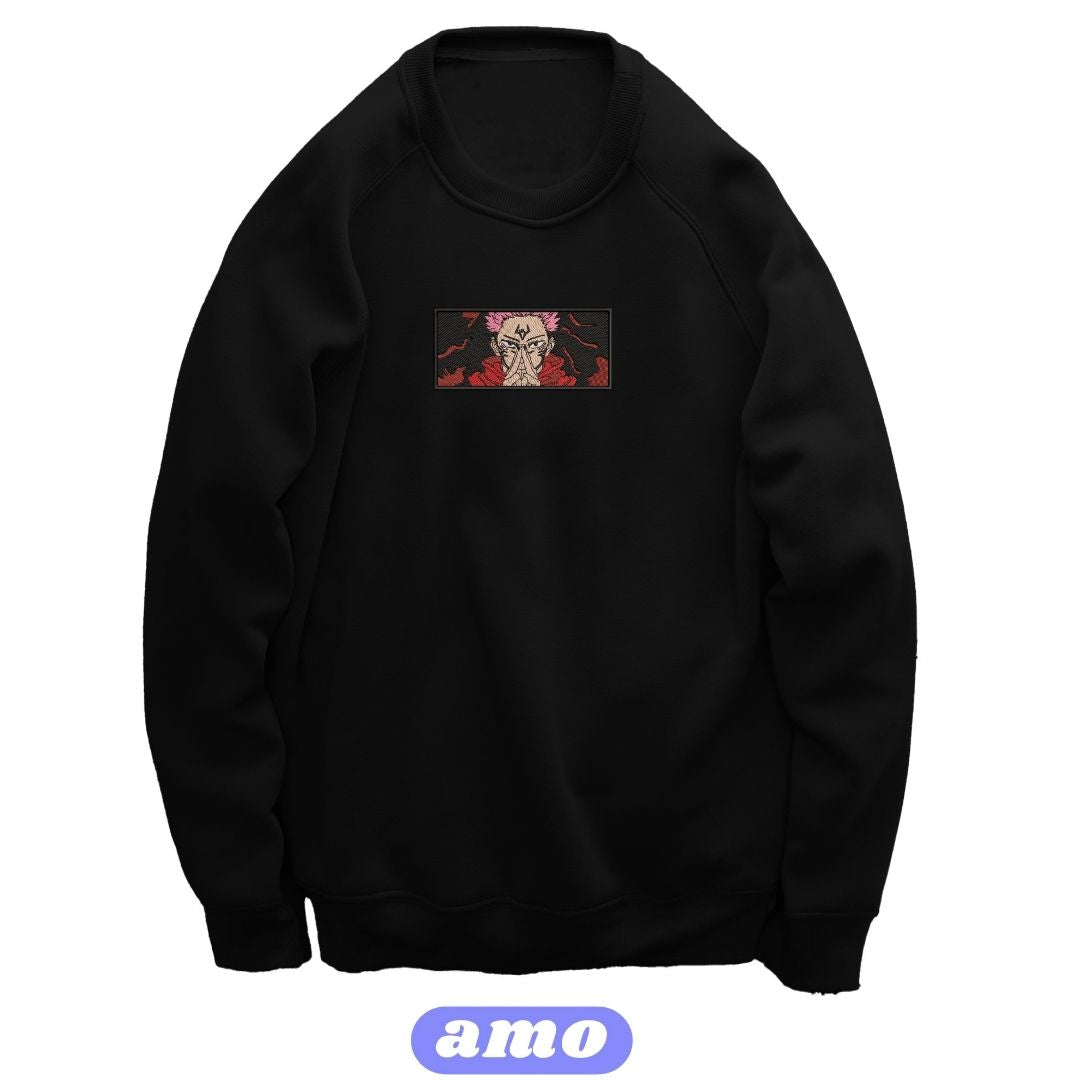 Sukuna Jujutsu Kaisen Embroidered Sweater
