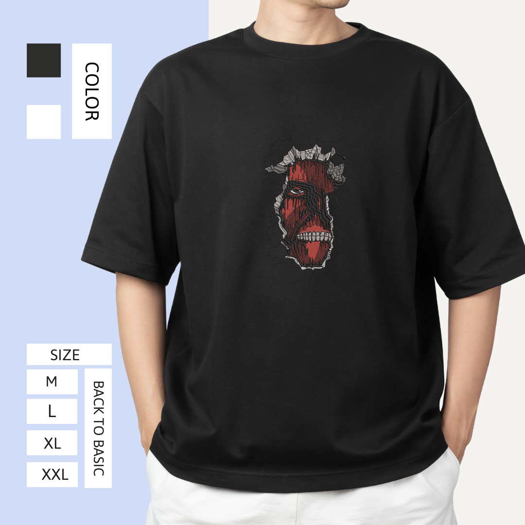 Wall Titan Attack On Titan Embroidered T-shirt