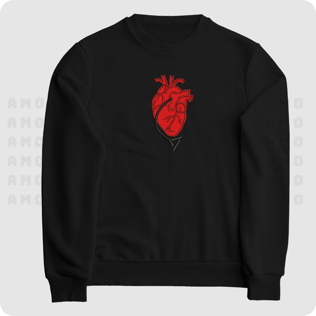 Heart Chainsaw Man Embroidered Sweater