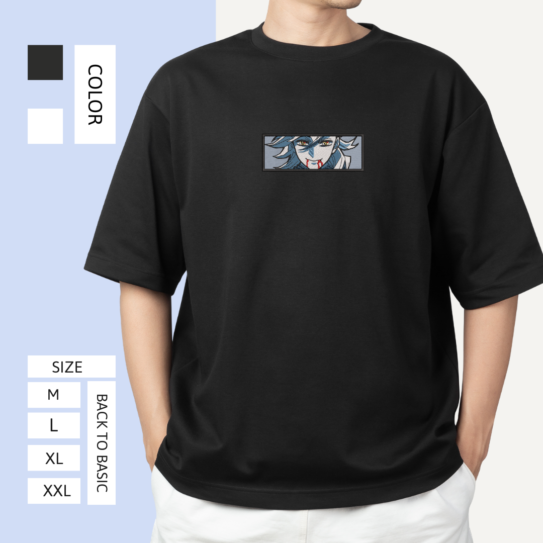 Doma Demon Slayer Embroidered T - Shirt