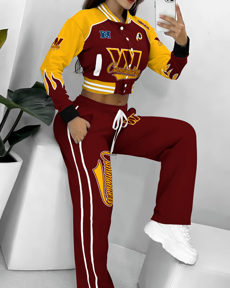 Washington Commanders  3D Printed Varsity Jacket Set