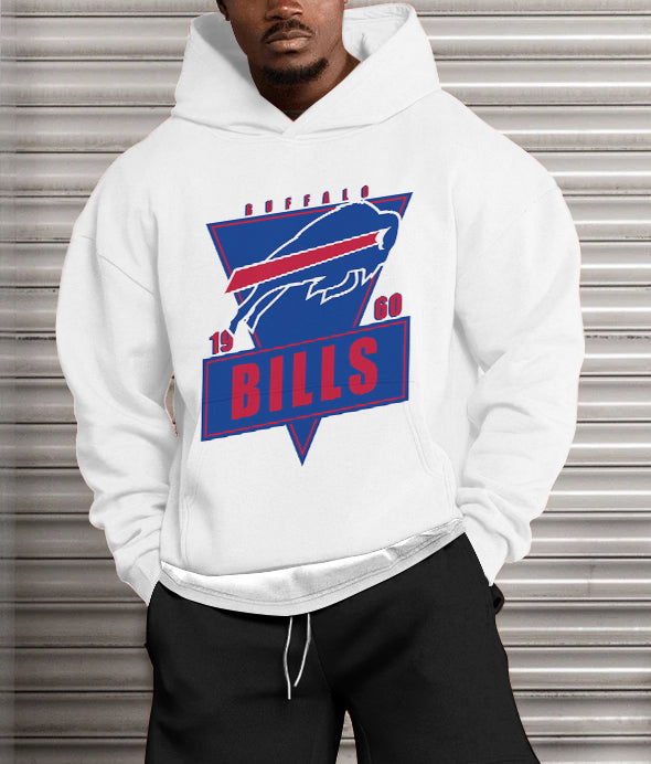 Buffalo Bills Printed Hooded Pocket Pullover Hoodie
