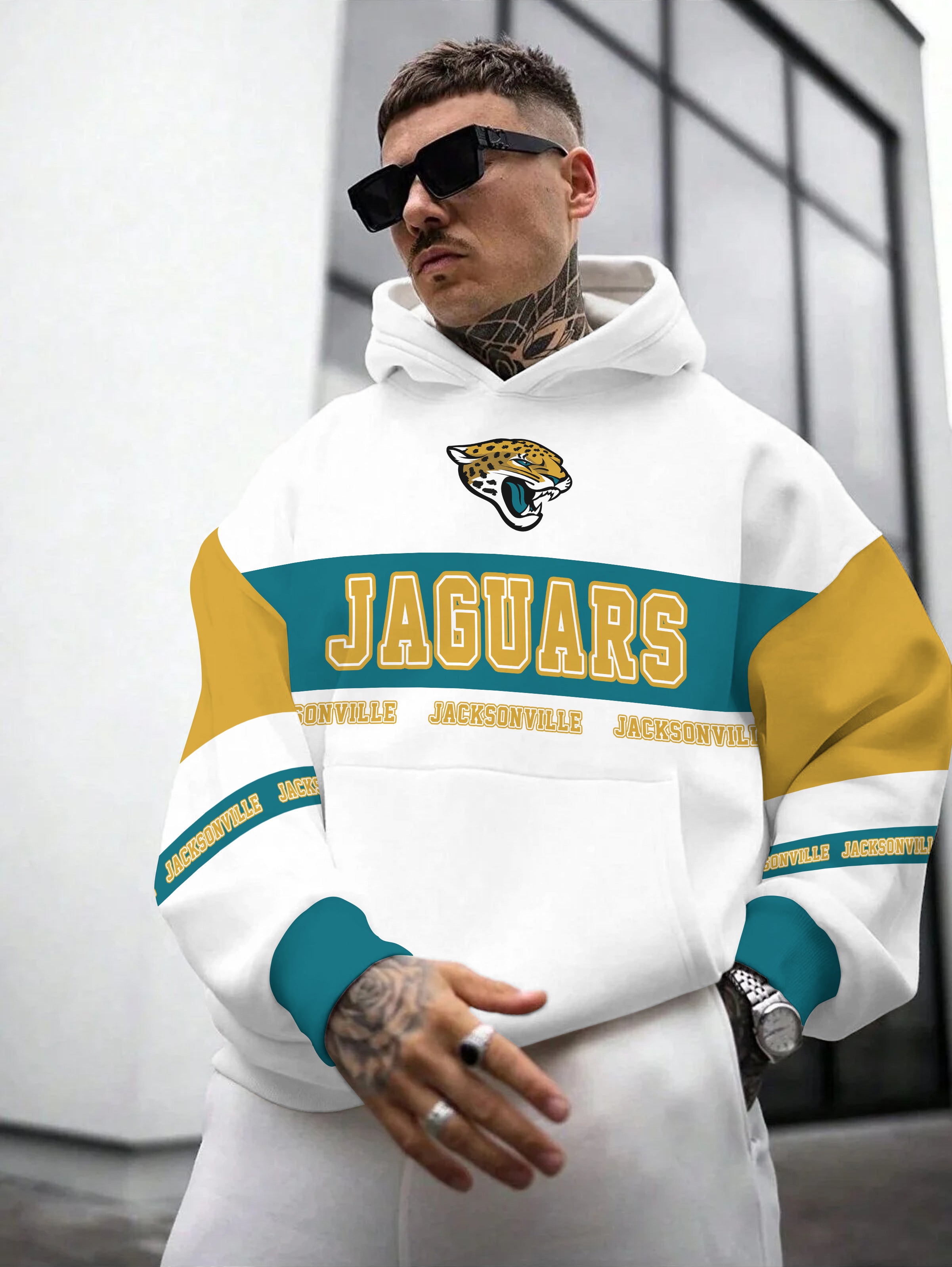 Jacksonville Jaguars  Printed Hooded Pocket Pullover Hoodie