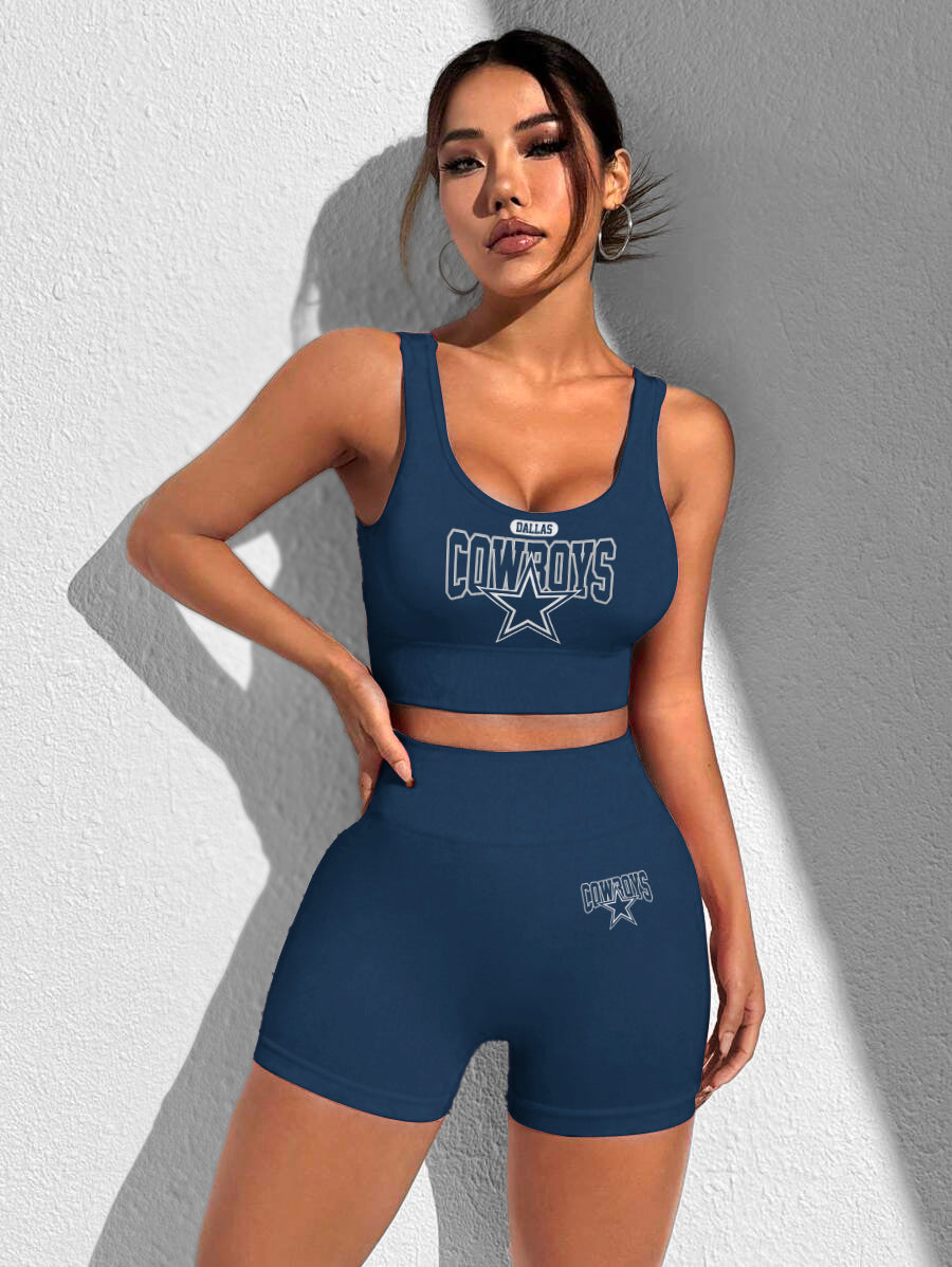 Dallas Cowboys Sports Bra & Shorts Gym Set
