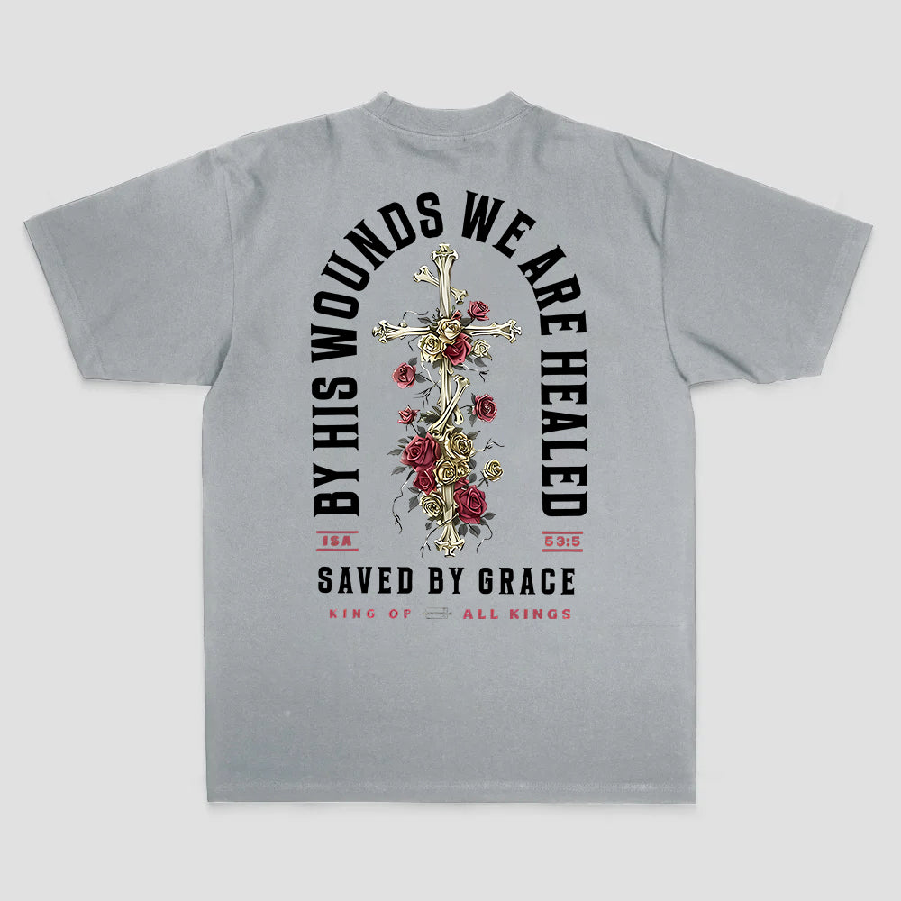 By His Wounds We Are Healed Printed Men's T-shirt