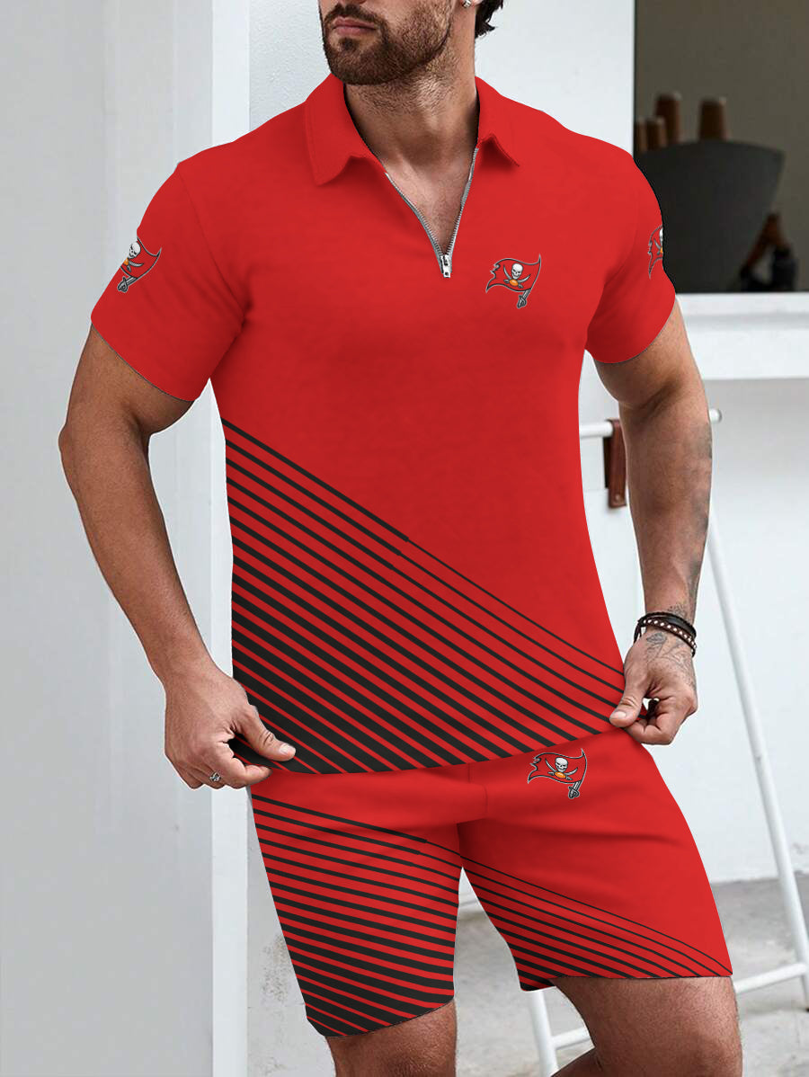 Tampa Bay Buccaneers Limited Edition ZIP Polo Shirt And Shorts Two-Piece Suits