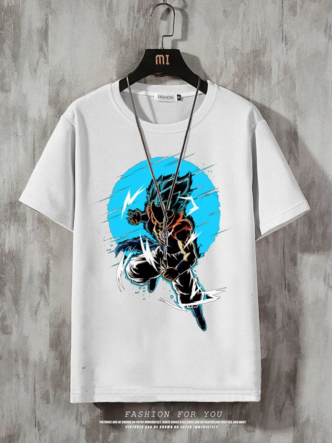 Men's Fashion Casual Gradient Anime Print T-shirt