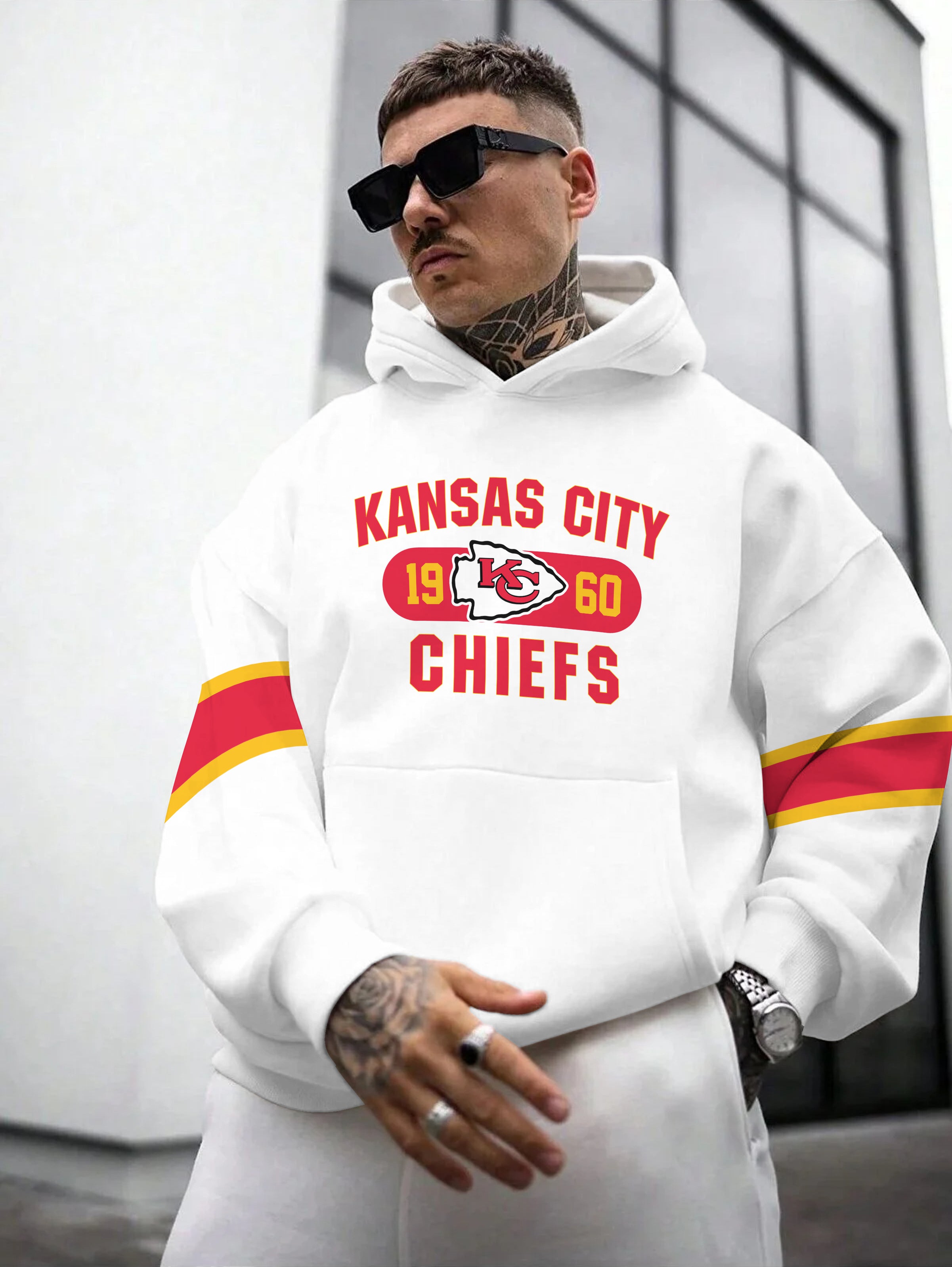 Kansas City Chiefs Printed Hooded Pocket Pullover Hoodie