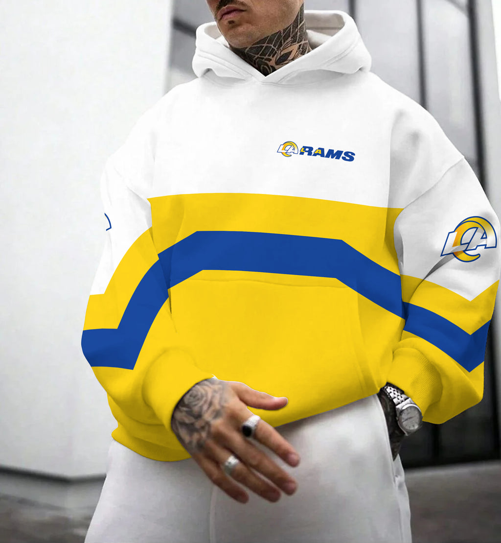 Los Angeles Rams Printed Hooded Pocket Pullover Hoodie