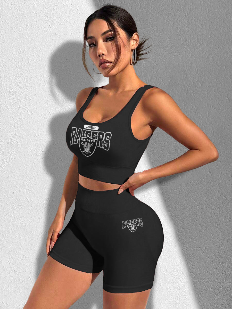 Las Vegas Raiders Sports Bra & Shorts Gym Set