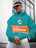 Miami Dolphins  Printed Hooded Pocket Pullover Hoodie