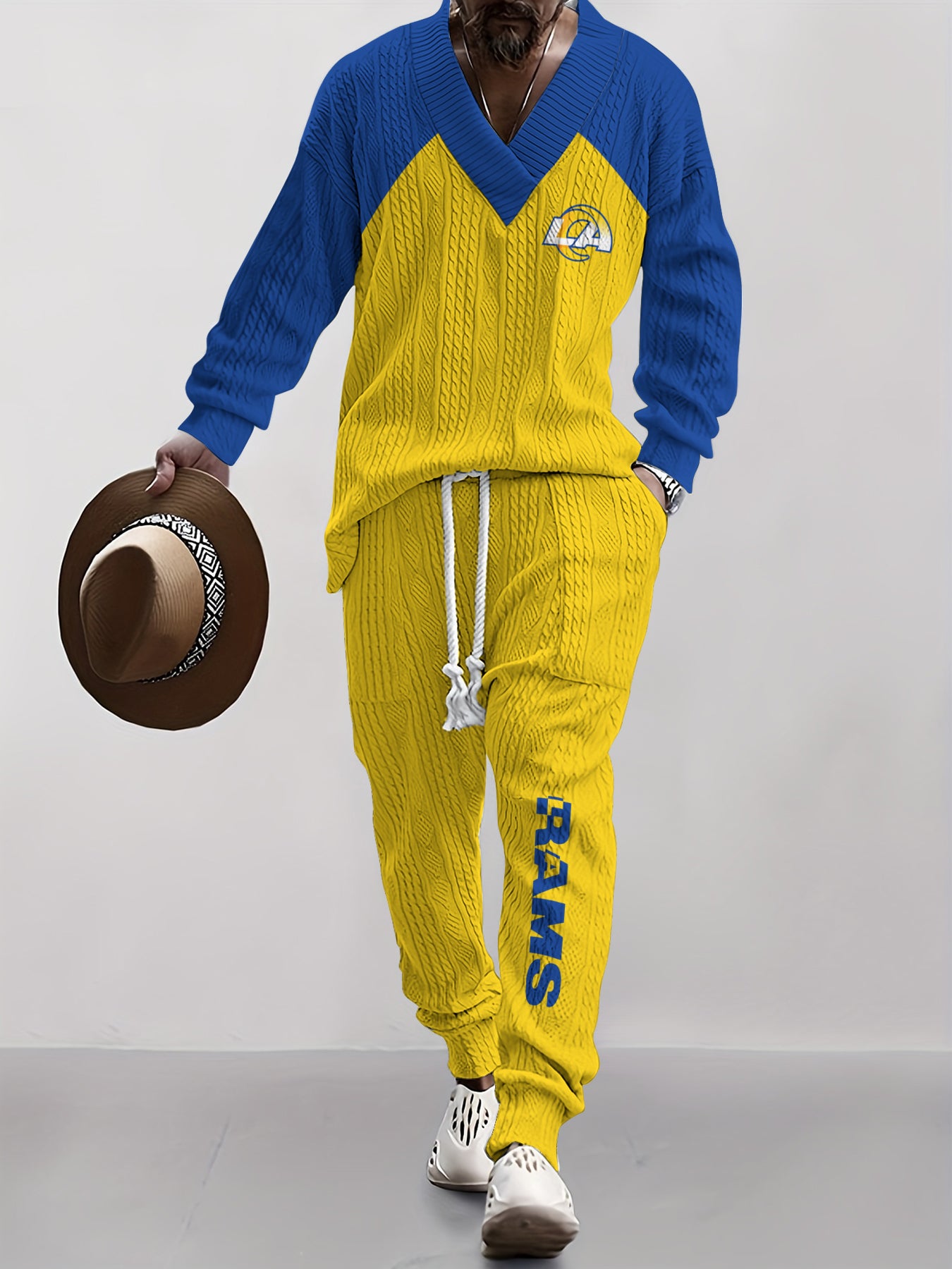 Los Angeles Rams Classic  All-Season Long Sleeve V-Neck Pullover Sweater