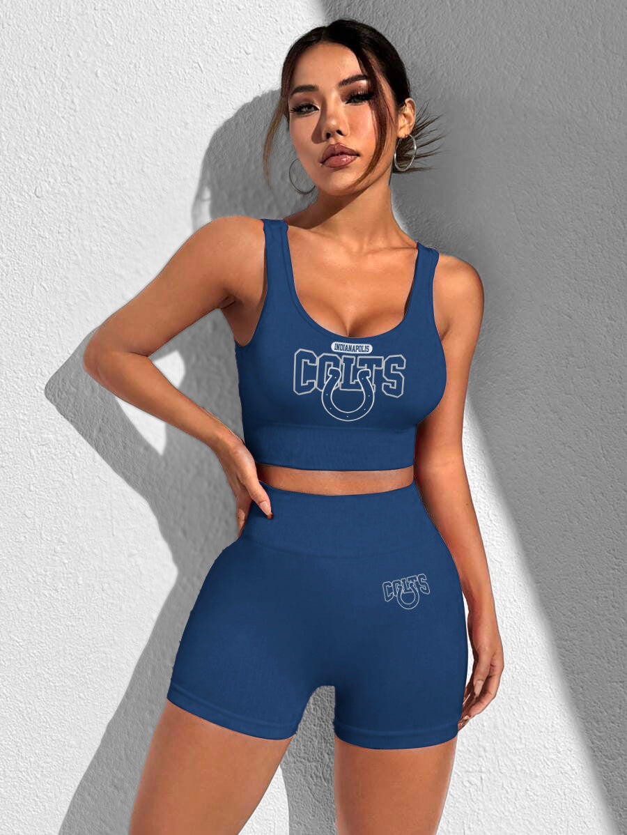 Indianapolis Colts Sports Bra & Shorts Gym Set