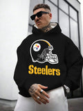 Pittsburgh Steelers Printed Hooded Pocket Pullover Hoodie