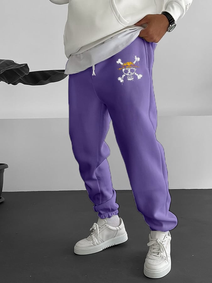 Men's Fashion   Elastic Waist Tie-Up Sweatpants
