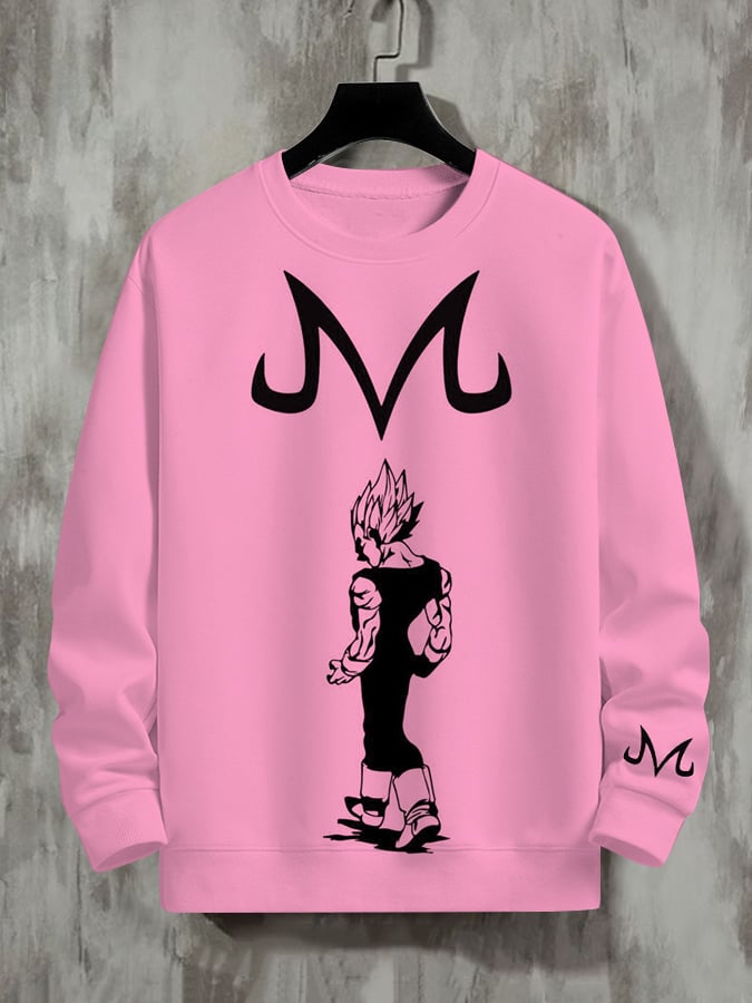 Men's Fashion Anime Printed Round Neck Sweatshirt