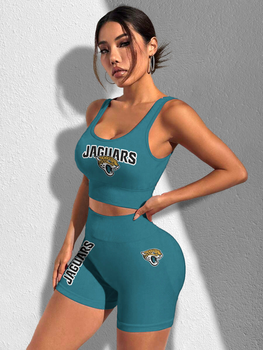 Jacksonville Jaguars Sports Bra & Shorts Gym Set