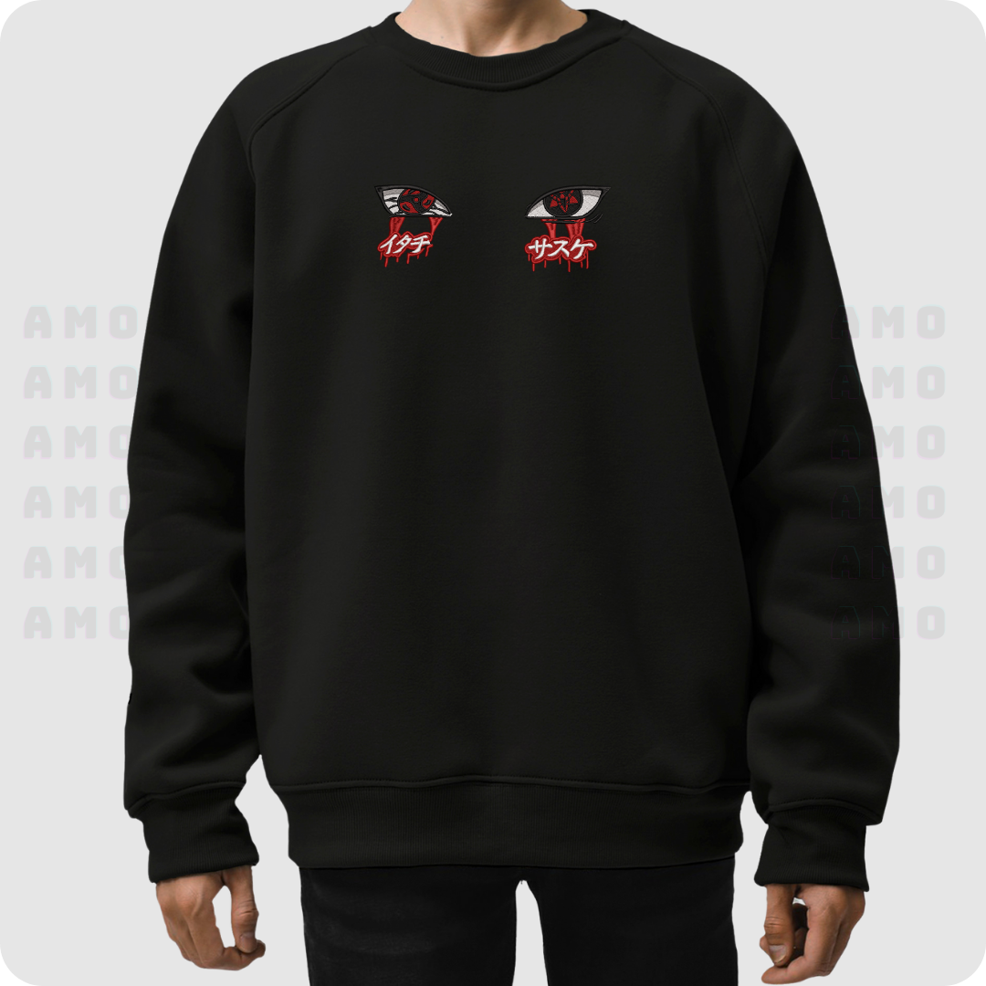 Sharingan Eyes Naruto SASUKE Embroidered Sweater