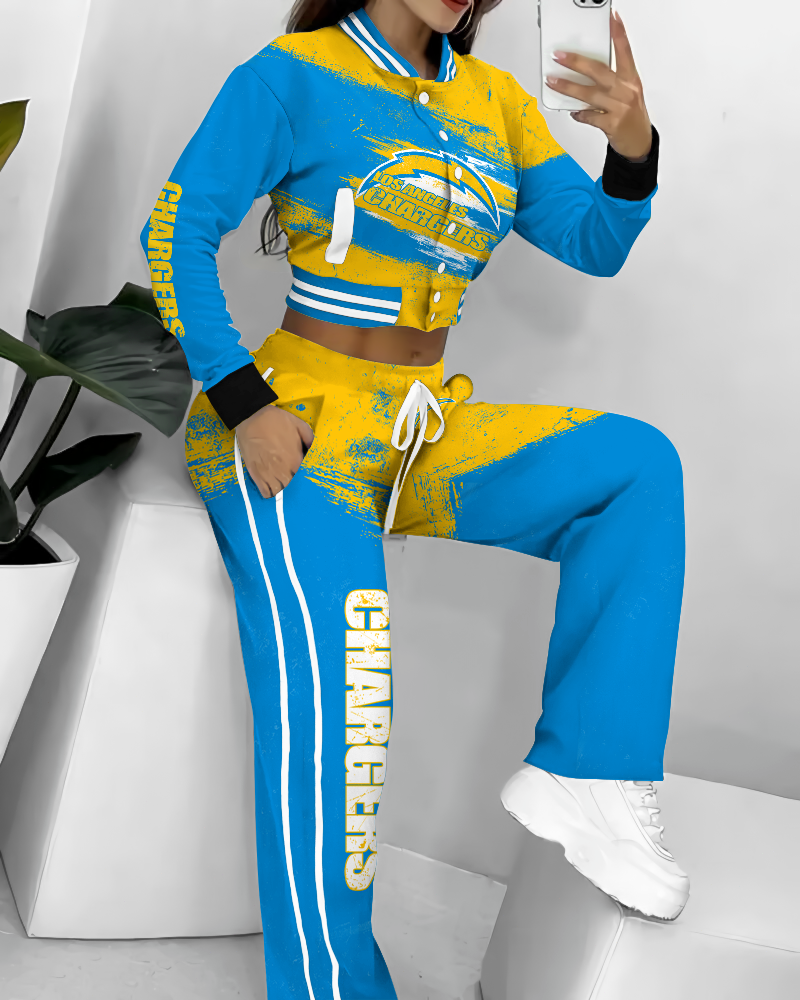 Los Angeles Chargers 3D Printed Varsity Jacket Set