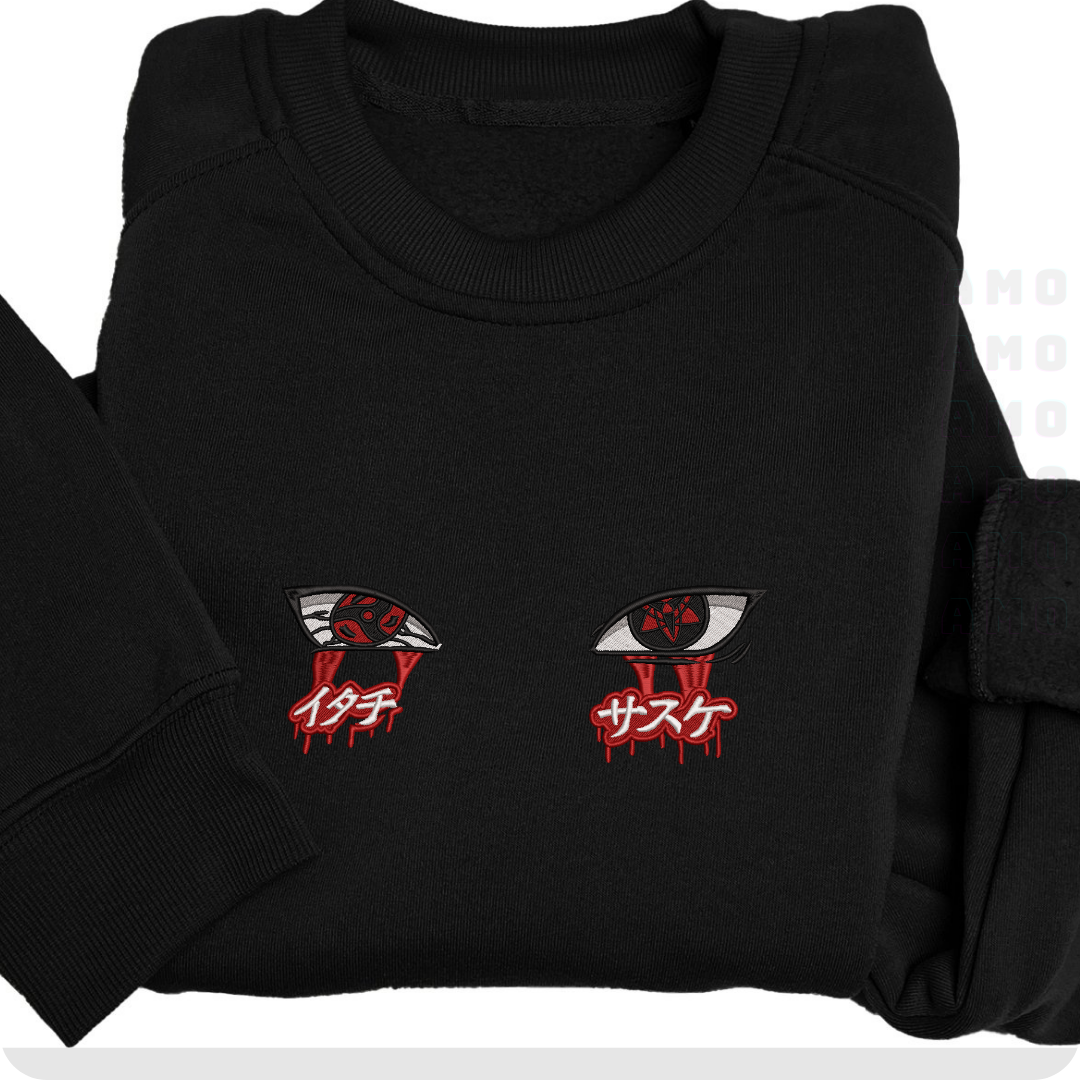 Sharingan Eyes Naruto SASUKE Embroidered Sweater