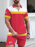 Kansas City Chiefs  Limited Edition ZIP Polo Shirt And Shorts Two-Piece Suits