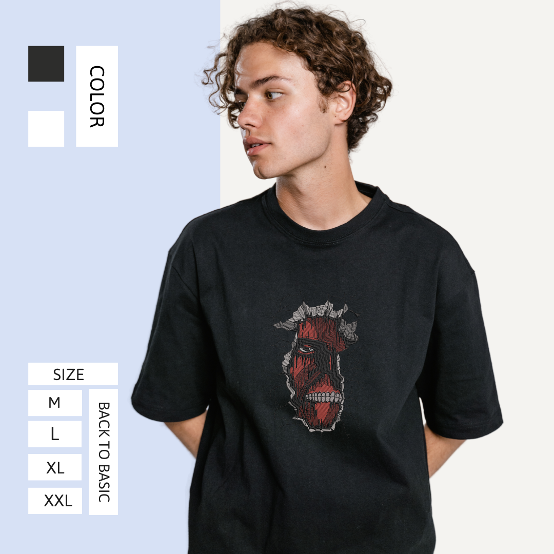 Wall Titan Attack On Titan Embroidered T-shirt
