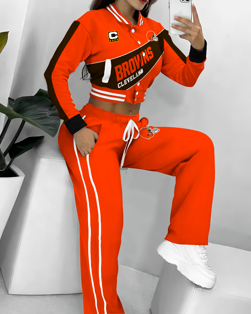Cleveland Browns  3D Printed Varsity Jacket Set