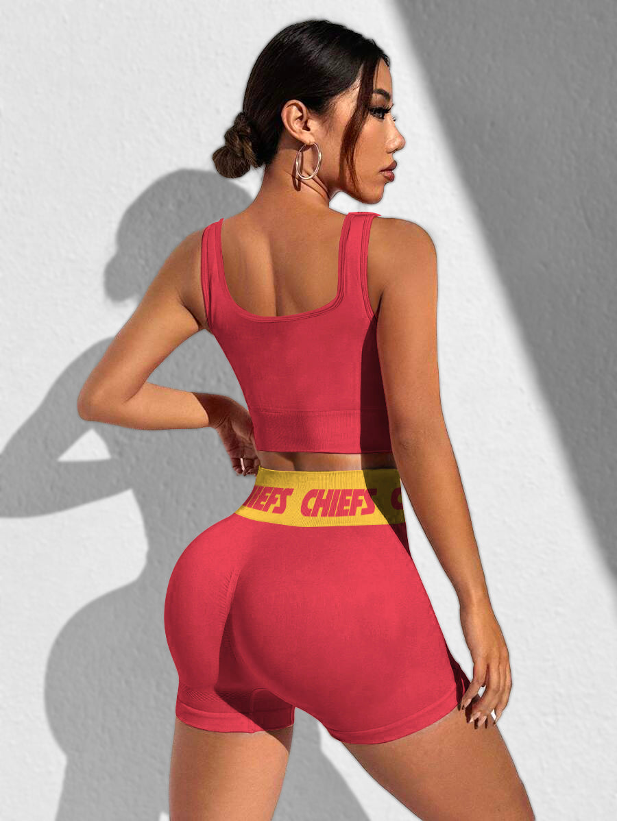 Kansas City Chiefs Sports Bra & Shorts Gym Set