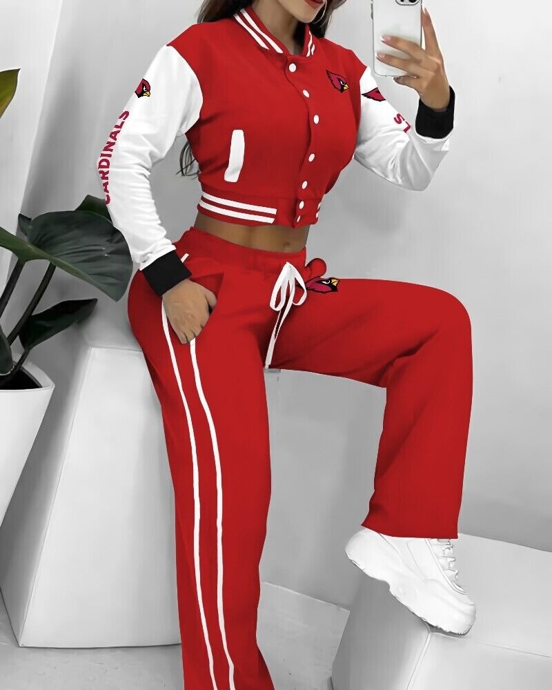 Arizona Cardinals 3D Printed Varsity Jacket Set