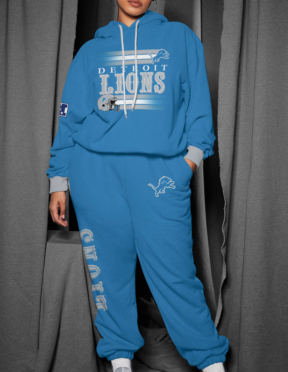 Detroit Lions 3D Printed Pullover Hoodie And Sweatpant 2pcs Tracksuits