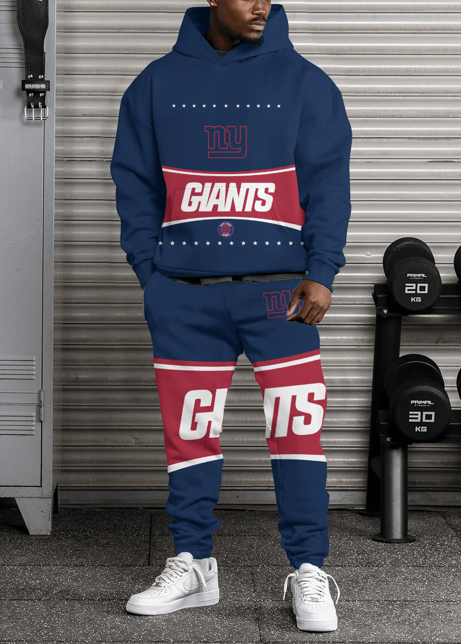 New York Giants 3D Printed Pullover Hoodie And Sweatpant 2pcs Tracksuits