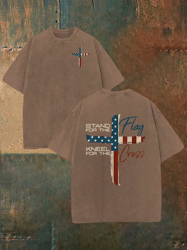Unisex  STAND FOR THE KNEEL FOR THE Print  Washable T-shirt