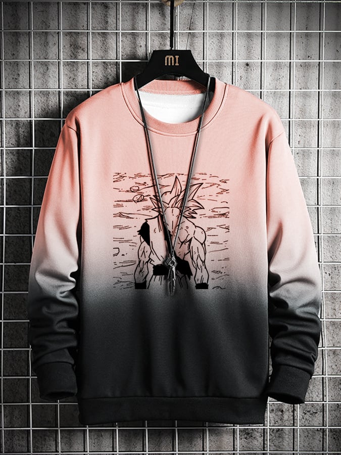 Men's Fashion Casual Anime Printed Sweatshirt