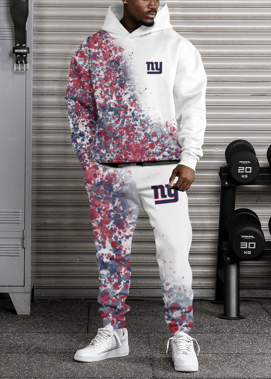 New York Giants 3D Printed Pullover Hoodie And Sweatpant 2pcs Tracksuits