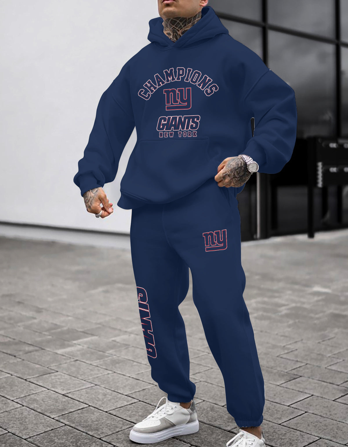 New York Giants 3D Printed Pullover Hoodie And Sweatpant 2pcs Tracksuits