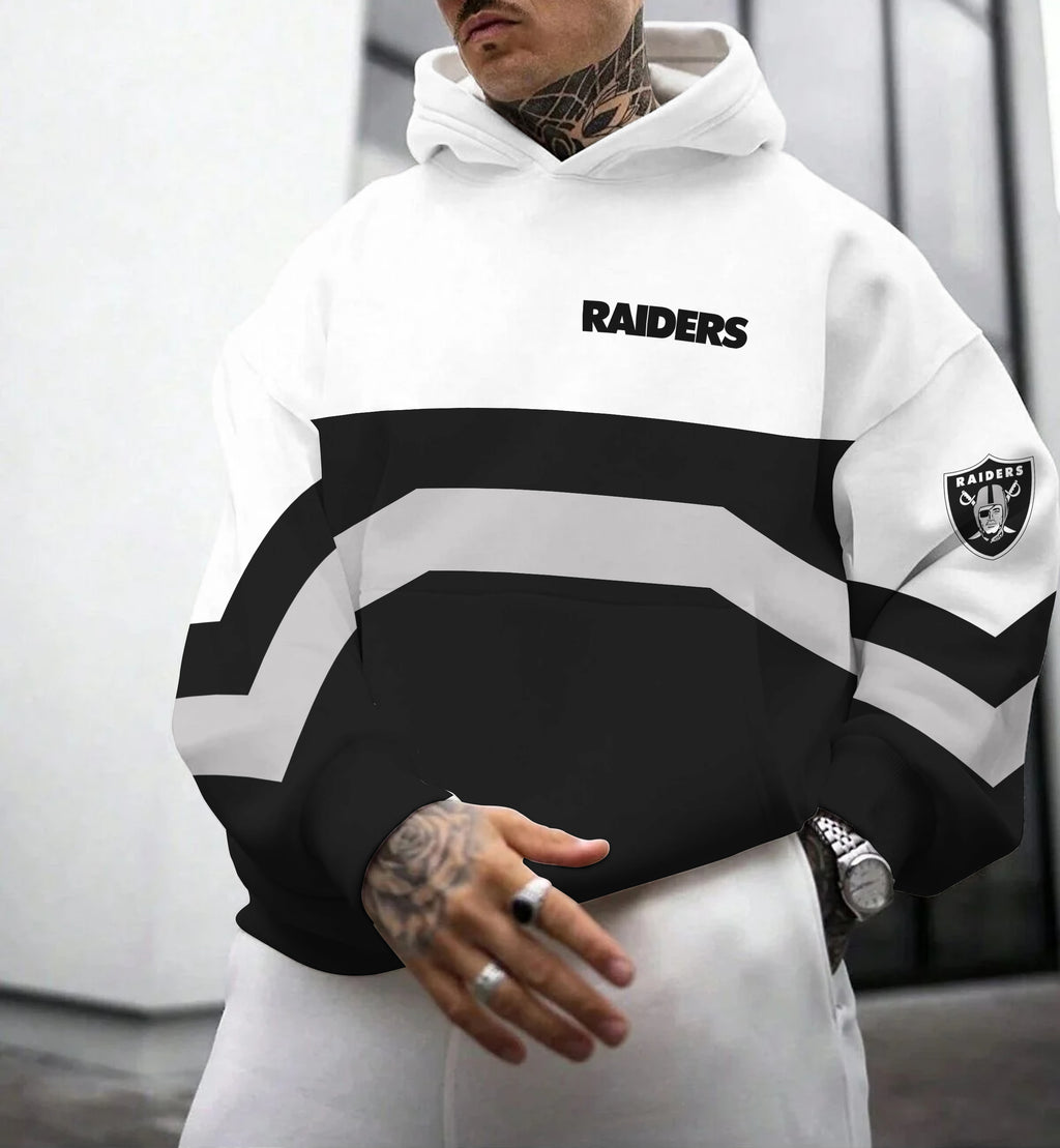 Las Vegas Raiders Printed Hooded Pocket Pullover Hoodie