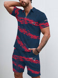 New England Patriots Limited Edition ZIP Polo Shirt And Shorts Two-Piece Suits