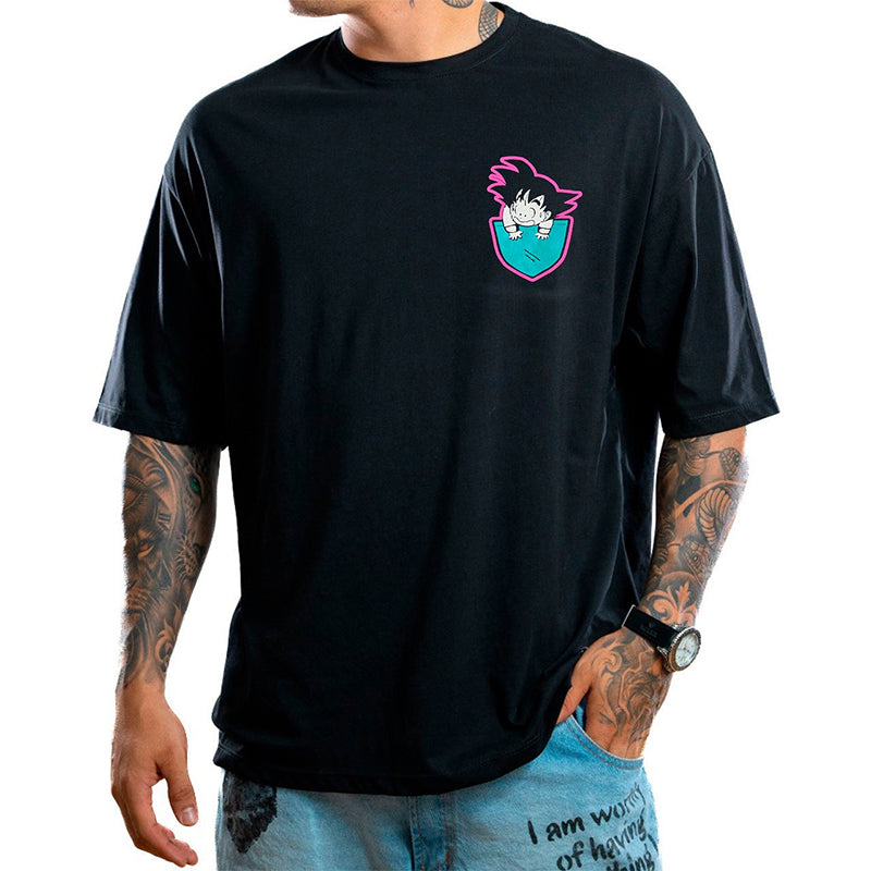 Men's Oversize Negra Game Over Goku T-shirt