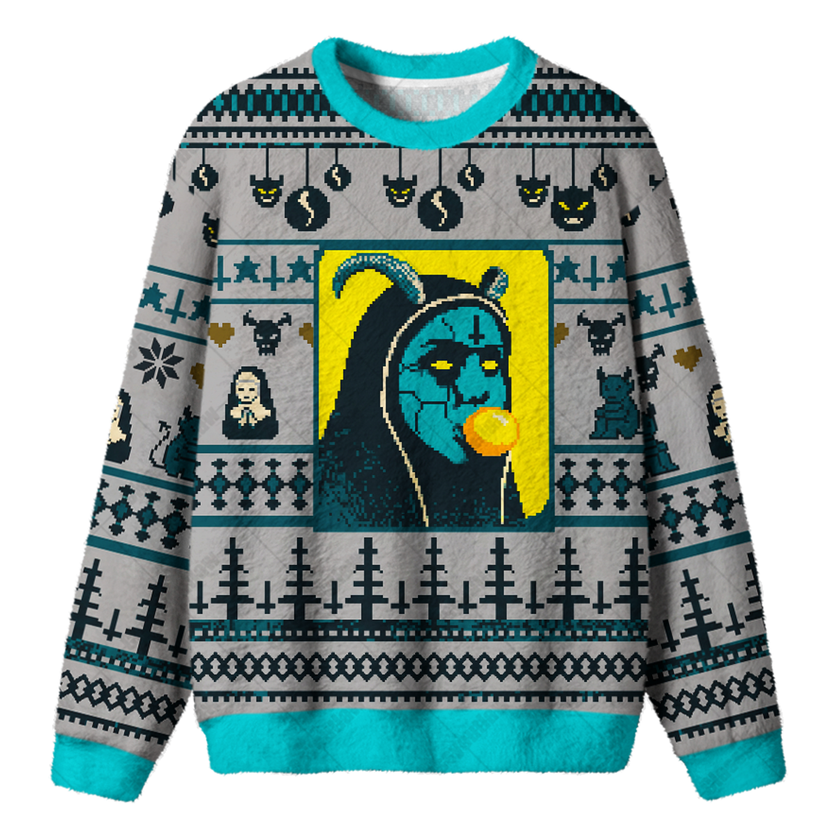 NUN DEVIL HORNS UGLY CHRISTMAS SWEATSHIRT — image 1